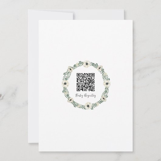 ホワイトフローラサプライズベビーシャワー 招待状 (裏面)