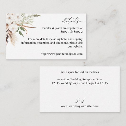 ホワイトフローラサマーボーホエンクロージャカード エンクロージャーカード (正面/裏面)