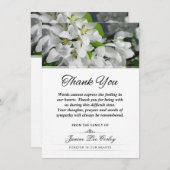 ホワイトフローラサンキュー悔やみや弔慰葬式 サンキューカード (正面/裏面)