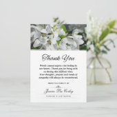 ホワイトフローラサンキュー悔やみや弔慰葬式 サンキューカード (スタンド正面)