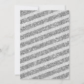 ホワイトフローラシルバースノーフレークトラックベビーシャワー 招待状 (裏面)