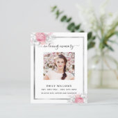 ホワイトフローラシルバーピンク写真葬儀プログラム (スタンド正面)