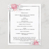 ホワイトフローラシルバーピンク写真葬儀プログラム (裏面)