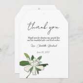 ホワイトフローラシンプルガーデニアブライダルシャワー サンキューカード (正面/裏面)