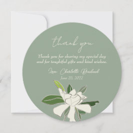 ホワイトフローラシンプルガーデニアブライダルシャワー サンキューカード