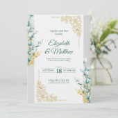 ホワイトフローラシンプル結婚式招待状 招待状 (スタンド正面)