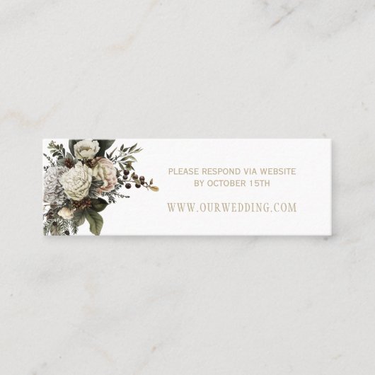 ホワイトフローラシ結婚ックのWebサイトエンクロージャカード スキニー名刺 (正面)