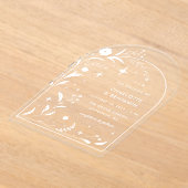 ホワイトフローラスターリーナイトアー結婚チズ アクリル招待状 (レイダウン)