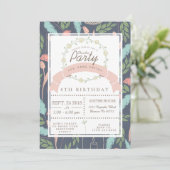 ホワイトフローラスランバーパーティー招待状 招待状 (スタンド正面)