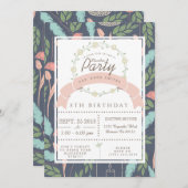 ホワイトフローラスランバーパーティー招待状 招待状 (正面/裏面)