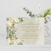 ホワイトフローラセージ葉グリーンズ卒業パーティー 招待状 (スタンド正面)