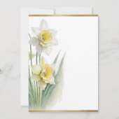 ホワイトフローラダッフォジルスモダンウォーター結婚カラー 招待状 (裏面)