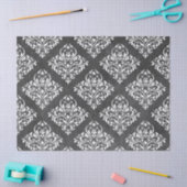 ホワイトフローラダマスクオングレイデコパージュ 薄葉紙 (クラフト)