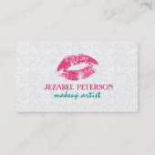 ホワイトフローラダマスメイクアップアーティストデザイン 名刺 (正面)