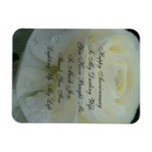 ホワイトフローラダーリング妻アニバーサリーカード マグネット (横)