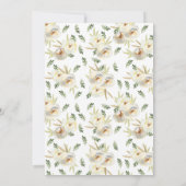 ホワイトフローラツイン兄弟姉妹バプティスムフォト招待状 招待状 (裏面)