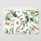 ホワイトフローラディアファウンウッドランド誕生日写真 招待状 (裏面)