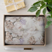 ホワイトフローラデコページティッシュペーパー 薄葉紙 (ギフト)