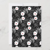 ホワイトフローラデザインオンブラック結婚ズ 招待状 (裏面)