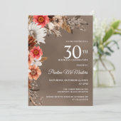 ホワイトフローラニュートラル秋花30歳の誕生日 招待状 (スタンド正面)