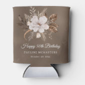 ホワイトフローラニュートラル秋50誕生日 缶クーラー (正面)