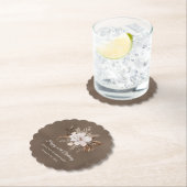 ホワイトフローラニュートラル秋60誕生日 ペーパーコースター (インサイチュ)