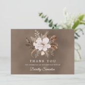 ホワイトフローラニュートラル秋90誕生日 サンキューカード (スタンド正面)