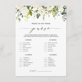 ホワイトフローラハンドバッグシャワーゲームの内容 エンクロージャーカード