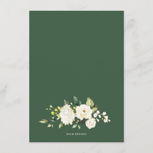 ホワイトフローラハンドバッグシャワーゲームの内容 エンクロージャーカード (裏面)