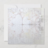 ホワイトフローラハートウェーブズ結婚のリハーサルディナー 招待状 (裏面)