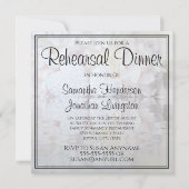 ホワイトフローラハートウェーブズ結婚のリハーサルディナー 招待状 (正面)