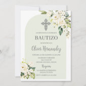 ホワイトフローラバウティゾスペインの招待状 招待状 (正面)