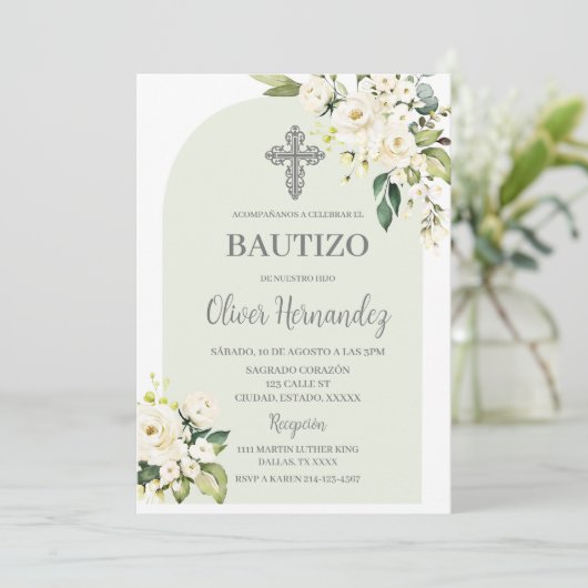 ホワイトフローラバウティゾスペインの招待状 招待状 (スタンド正面)