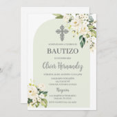 ホワイトフローラバウティゾスペインの招待状 招待状 (正面/裏面)
