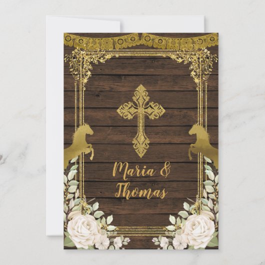 ホワイトフローラバプティスフィエスタツイン招待状 招待状 (裏面)