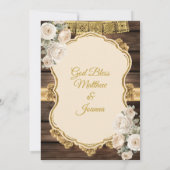 ホワイトフローラバプテスツインボーイ&ガール1st誕生日 招待状 (裏面)