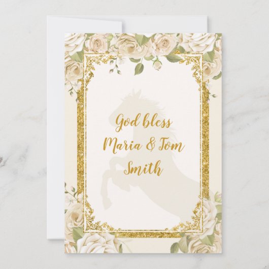 ホワイトフローラバプテスフィエスタツインボーイ&ガール 招待状 (裏面)