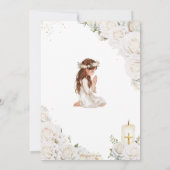 ホワイトフローラバプテスマ祈《キリスト教》洗礼式や命名式ズガール 招待状 (裏面)