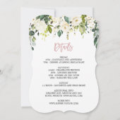 ホワイトフローラバラ金ゴールドバチェロレッテ週末パーティー 招待状 (裏面)