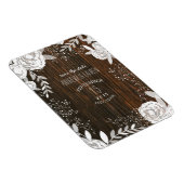 ホワイトフローラバーインスパイアンウッド日付の保存 マグネット (右側)