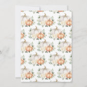 ホワイトフローラパンプキンサンクスギビングディナー 招待状 (裏面)