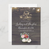 ホワイトフローラパンプキ素朴ン秋ザデイトアン 案内ポストカード (正面/裏面)