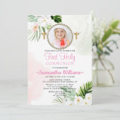 ホワイトフローラフォトファースト招待状 招待状 (スタンド正面)