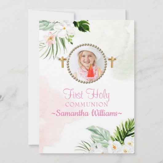 ホワイトフローラフォトファースト招待状 招待状 (裏面)