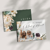 ホワイトフローラフォトメイド・オブ・オーナー（花嫁付き添い人）提案カード 招待状