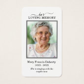 ホワイトフローラフォト悔やみや弔慰葬儀祈りの言葉カード (正面)