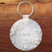 ホワイトフローラフローリッシュキーチェーン キーホルダー (裏面)