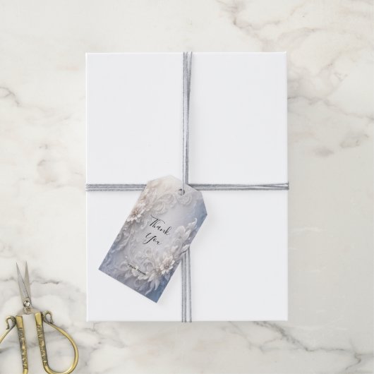 ホワイトフローラフローリッシュギフトラベル ギフトタグ (より糸付き)