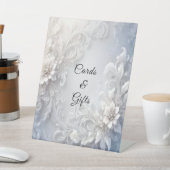 ホワイトフローラフローリッシュテーブルトップシンボルや象徴 台座サイン (インサイチュ)