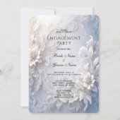 ホワイトフローラフローリッシュ婚約招待状 招待状 (正面)